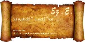 Szajkó Emőke névjegykártya
